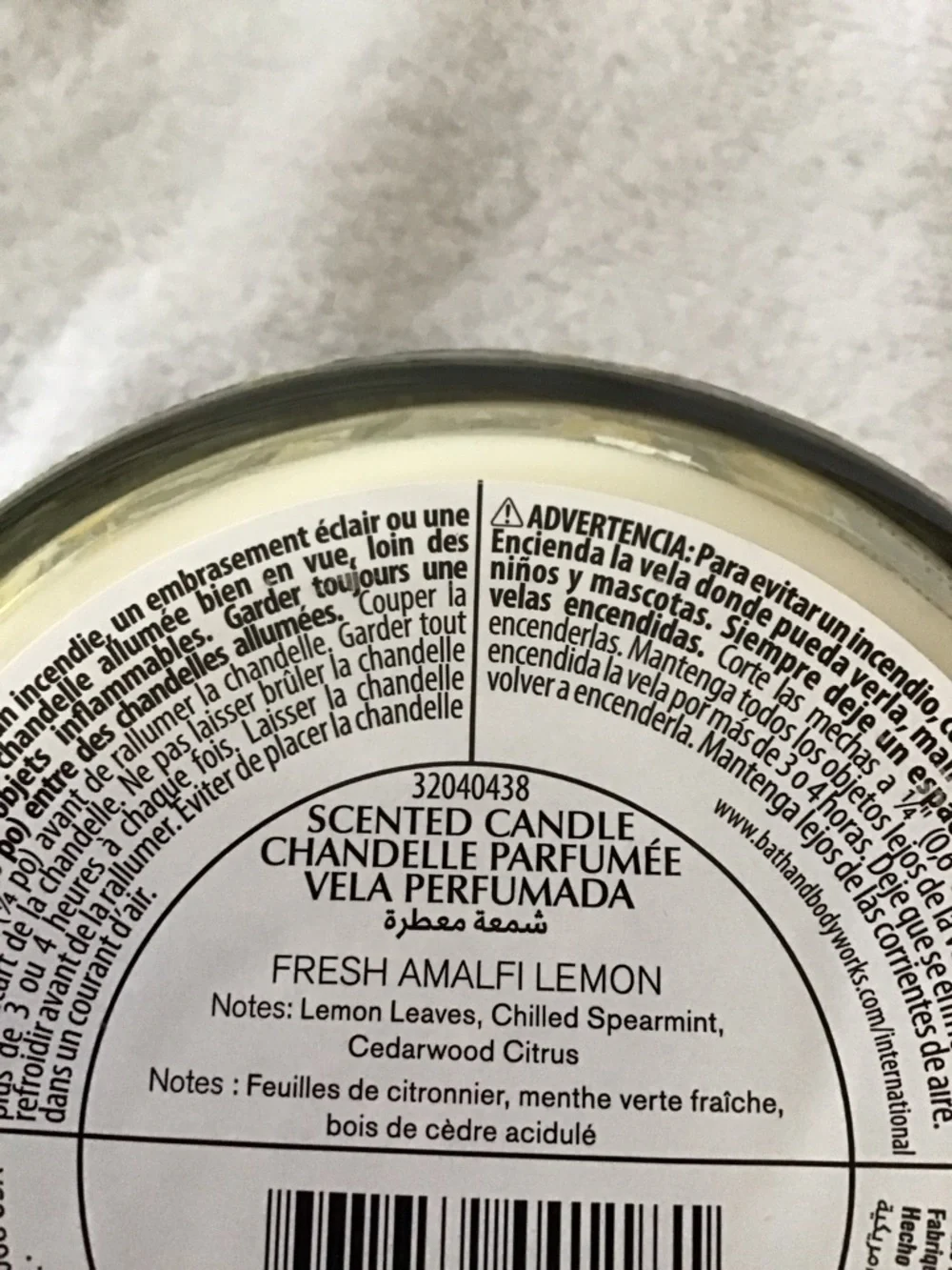 Bath & Body Works 3 wick candle Fresh Amalfi Lemon - Picture 3 of 3